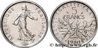 FRANKREICH Piéfort Argent de 5 francs Semeuse PIÉFORTS Pessac 1980 (29mm, 22,8g, 6h) -