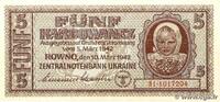 UKRAINE 5 Karbowanez UKRAINE 5 Karbowanez 1942 VZ+ -