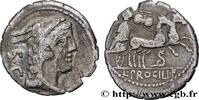 THE REPUBLIC (280 BC to 27 BC) Denier serratus PROCILIA Rome 80 AC. (18,5mm, 3,52g, 9h) -