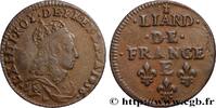 FRANKREICH Liard de cuivre, 2e type LOUIS XIV THE SUN KING Meung-sur-Loire 1656 (22mm, 3,50g, 6h) -