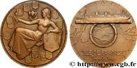 FRANKREICH Médaille, Compagnie Transatlantique, Île-de-France MER ET MARINE : PAQUEBOTS, NAVIRES, BATEAUX 75 - Paris 1949 (59mm, 77,89g, 12h) -