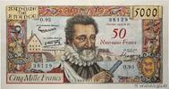 FRANKREICH 50 NF sur 5000 Francs HENRI IV FRANKREICH 50 NF sur 5000 Francs HENRI IV 1958 VZ -