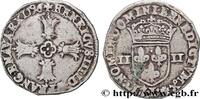FRANKREICH Quart d'écu, croix feuillue de face HENRY IV Bayonne 1596 (28mm, 9,47g, 9h) -