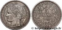 FRANKREICH 5 francs Cérès, IIe République, Main/Main ZWEITE FRANZOSISCHE REPUBLIK Paris 1849 (37mm, 24,69g, 6h) -