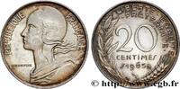 FRANKREICH 20 centimes Marianne, frappe sur un flan en argent FUNFTE FRANZOSISCHE REPUBLIK Paris 1965 (23,46mm, 5,04g, 6h) -