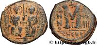 THE EMPIRE FROM ANASTASIUS TO MAURICE TIBERIUS (49 Follis JUSTINUS II und SOPHIE Theoupolis (Antioche) 577-578 (29mm, 14,65g, 6h) -