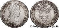 FRANKREICH Demi-écu, portrait à la mèche longue LOUIS XIV THE SUN KING Paris 1648 (32mm, 13,57g, 6h) -