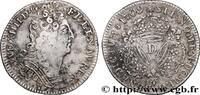 FRANKREICH Quart d'écu aux trois couronnes LOUIS XIV THE SUN KING Lyon 1709 (28mm, 7,56g, 6h) -