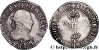 FRANKREICH Demi-franc au col gaufré HENRY III Paris 1587 (29mm, 7g, 9h) -