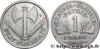 FRANKREICH 1 franc Francisque, légère, petit c ETAT FRANÇAIS Castelsarrasin 1944 (23mm, 1,25g, 6h) -