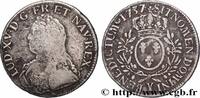 FRANKREICH Écu aux branches d'olivier, buste habillé LOUIS XV THE WELL-BELOVED Bourges 1737 (40,5mm, 28,37g, 6h) -