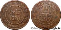 MAROKKO 10 Mazounas Abdul Aziz an 1320 MAROKKO Fez 1902 (30mm, 9,74g, 12h) -