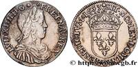 FRANKREICH Demi-écu, portrait à la mèche longue LOUIS XIV THE SUN KING Saint-Lô 1653 (31,5mm, 13,51g, 6h) -