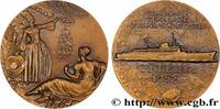 FRANKREICH Médaille, Paquebot Antilles MER ET MARINE : PAQUEBOTS, NAVIRES, BATEAUX Paris 1952 (53,5mm, 74,94g, 12h) -