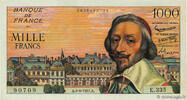 FRANKREICH 1000 Francs RICHELIEU Numéro radar FRANKREICH 1000 Francs RICHELIEU Numéro radar 1957 fVZ -