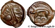 Potin à la tête d’indien, classe Ij/h c. 75-50 AC. FRANKREICH GALLIEN - BELGICA - LEUCI (Region die Toul)  c. 75-50 AC. (19mm, 3,55g, 9h) VZ/fVZ