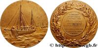 FRANKREICH Médaille, Exposition et Concours de bateaux de pêc MER ET MARINE : PAQUEBOTS, NAVIRES, BATEAUX 1929 (56,5mm, 91,38g, 12h) -
