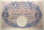 FRANKREICH 50 Francs BLEU ET ROSE FRANKREICH 50 Francs BLEU ET ROSE 1917 S -