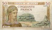 FRANKREICH 50 Francs CÉRÈS FRANKREICH 50 Francs CÉRÈS 1935 S -