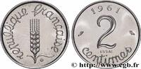 FRANKREICH Essai de 2 centimes Épi FUNFTE FRANZOSISCHE REPUBLIK Paris 1961 (17mm, 2,30g, 6h) -