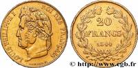 FRANKREICH 20 francs Louis-Philippe, Domard LUDWIG PHILIPP I Lille 1844 (21mm, 6,40g, 6h) -
