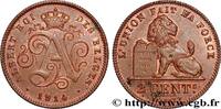 BELGIEN 2 Centimes monogramme d’Albert Ier légende françai BELGIEN 1914 (21,5mm, 4,00g, 6h) -