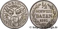 SCHWEIZ - KANTON GRAUBÜNDEN 1/2 Batzen SCHWEIZ - KANTON GRAUBÜNDEN 1842 (19,50mm, 2,15g, 12h) -