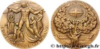 FRANKREICH Médaille, Commémoration du 150e anniversaire de la BANQUES - ÉTABLISSEMENTS DE CRÉDIT USA, New-York 1962 (76mm, 243,62g, 12h) -