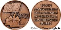FRANKREICH Médaille, 150e anniversaire de la réunion de Genèv SUISSE - RÉPUBLIQUE DE GENÈVE Suisse, Genève 1964 (70mm, 166,6g, 12h) -