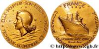FRANKREICH Médaille, Paquebot France MER ET MARINE : PAQUEBOTS, NAVIRES, BATEAUX 76 - Le Havre 1962 (53,5mm, 68,80g, 12h) -