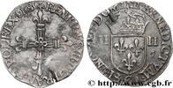 FRANKREICH Quart d'écu, croix de face HENRY III Saint-Lô 1585 (28mm, 9,48g, 8h) -