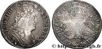 FRANKREICH Quart d'écu aux trois couronnes LOUIS XIV THE SUN KING Lyon 1709 (28,5mm, 7,60g, 6h) -