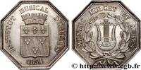 FRANKREICH Jeton octogonal Ar 30, Musique d’Orléans, refrappe ORLÉANAIS 1834 (31mm, 13,27g, 12h) -