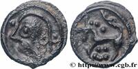 FRANKREICH Potin à la tête casquée et à la rosace GALLIEN - SENONES (Region die Sens) c. avant 52 AC. (19mm, 3,33g, 2h) VZ