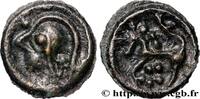 FRANKREICH Potin à la tête casquée et à la rosace GALLIEN - SENONES (Region die Sens) c. avant 52 AC. (19mm, 3,66g, 3h) -