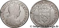 FRANKREICH Demi-écu, portrait à la mèche longue LOUIS XIV THE SUN KING Saint-Lô 1652 (32mm, 13,47g, 6h) -