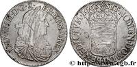 FRANKREICH Écu de Navarre, portrait apollinien LOUIS XIV THE SUN KING Saint-Palais 1665 (39mm, 27,22g, 6h) -
