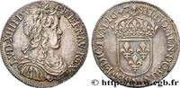 FRANKREICH Demi-écu, portrait à la mèche longue LOUIS XIV THE SUN KING Montpellier 1647 (32mm, 13,50g, 6h) -