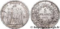 FRANKREICH 5 francs Hercule DRITTE FRANZOSISCHE REPUBLIK Paris 1871 (37,26mm, 24,92g, 6h) -