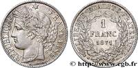FRANKREICH 1 franc Cérès, IIIe République, grand A DRITTE FRANZOSISCHE REPUBLIK Paris 1871 (23,13mm, 4,99g, 6h) -