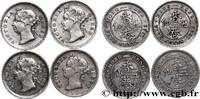HONGKONG Lot 4 x 5 Cents Victoria HONGKONG 1888-1899 (15,5mm, 1,35g, 12h) -