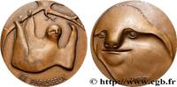 FRANKREICH Médaille animalière - Paresseux ANIMAUX Monnaie de Paris 1977 (71,5mm, 217,22g, 12h) -