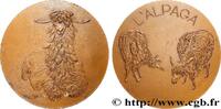FRANKREICH Médaille animalière - Alpaga ANIMAUX Monnaie de Paris 1982 (67,5mm, 148,53g, 12h) -