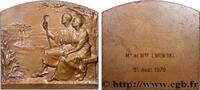 FRANKREICH Plaquette, Noces d’argent AMOUR ET MARIAGE Monnaie de Paris (1902)/1979 (66mm, 167,62g, 12h) -