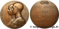 FRANKREICH Médaille, Mariage d’Humbert de Savoie et de Marie- AMOUR ET MARIAGE 1930 (70mm, 135,9g, 12h) -