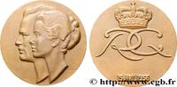 FRANKREICH Médaille, Rainier III et Grace MONACO 1956 (40,5mm, 46,25g, 12h) -
