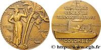 FRANKREICH Médaille, Paquebot Colombie MER ET MARINE : PAQUEBOTS, NAVIRES, BATEAUX n.d. (58,5mm, 99,52g, 12h) -