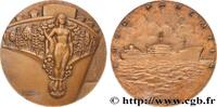 FRANKREICH Médaille, ESSO Parentis MER ET MARINE : PAQUEBOTS, NAVIRES, BATEAUX 1958 (88,5mm, 297,79g, 12h) -