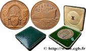 FRANKREICH Médaille, Queen Mary MER ET MARINE : PAQUEBOTS, NAVIRES, BATEAUX 1936 (69,5mm, 160,76g, 12h) -