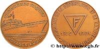 FRANKREICH Médaille, Croisières Paquet, 10e anniversaire de l MER ET MARINE : PAQUEBOTS, NAVIRES, BATEAUX 1981 (58,5mm, 103,67g, 12h) -